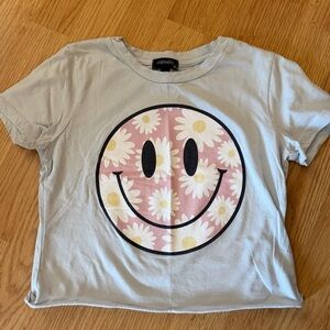 Kids Light Blue Smiley Face T-Shirt